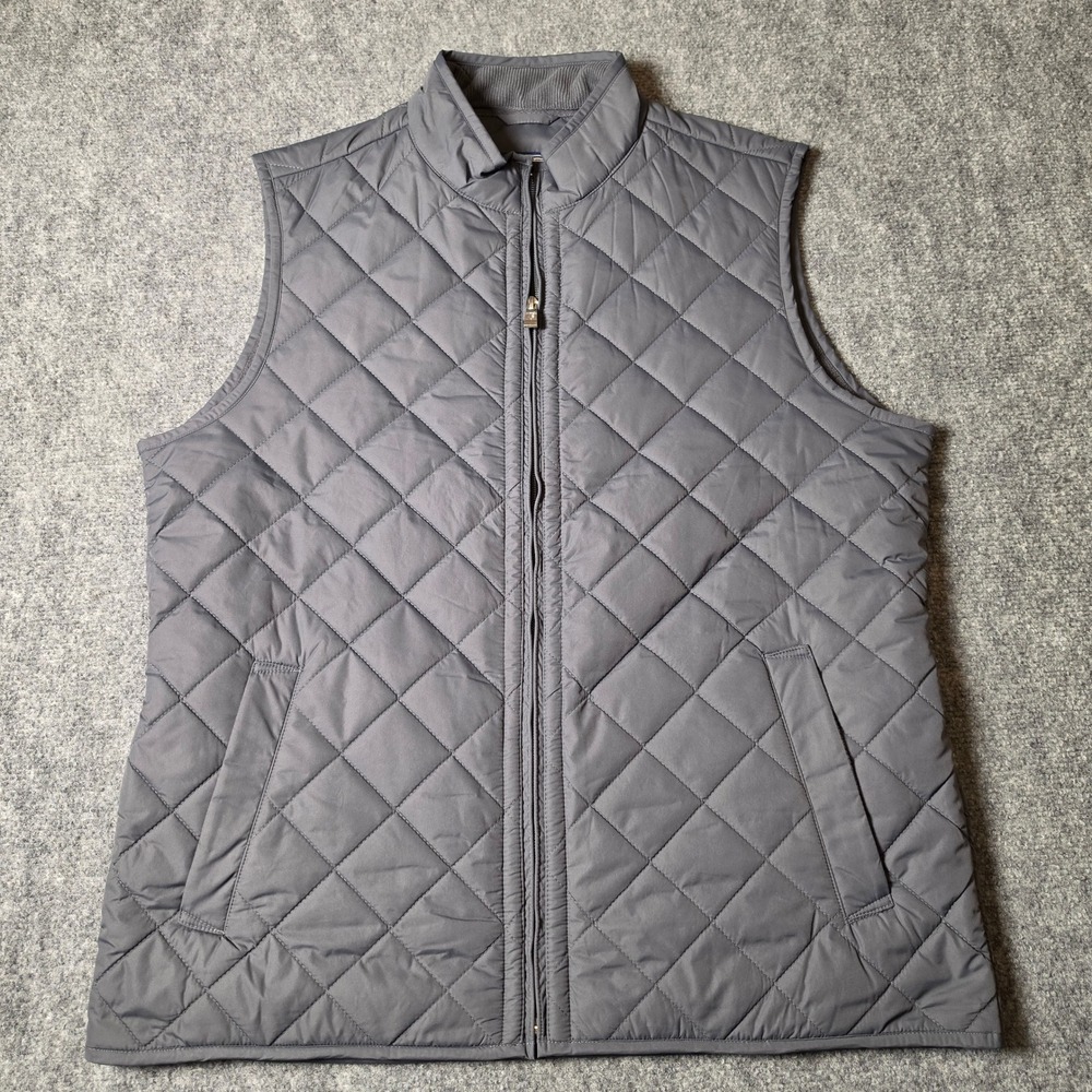 Onward Reserve Mens Quilted Fleece Lined Vest Gray Size Medium Full Zip Puffer